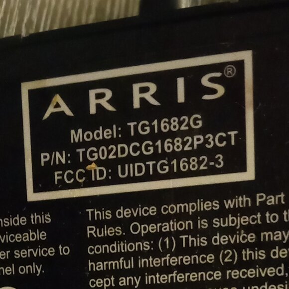 Comcast Xfinity Arris TG1682G XB3 DualBand Wifi Router 802.11AC Cable Modem - Picture 7 of 10